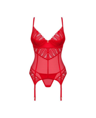 Ingridia corset et string - Rouge